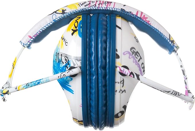 Kids Hearing Protection,25dB NRR Noise Reduction,Sound Proof for Kids,Toddler,Safety Earmuffs for Concert,Airplane,Autism,Monster Jam,Travel,School- Blue Graffiti