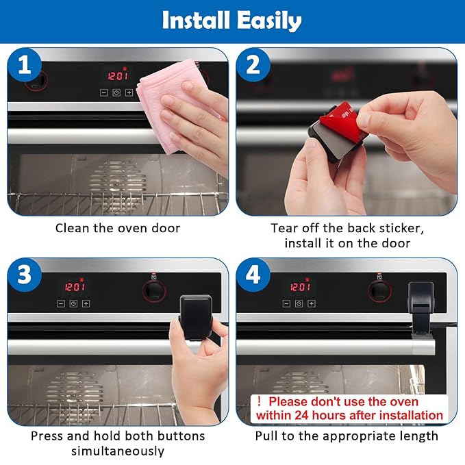 Windspeed 1.8x3.1 Inch Childproof Oven Door Lock 2 Pack Updated Oven Front Lock Child Safety Oven Lock Baby Proofing