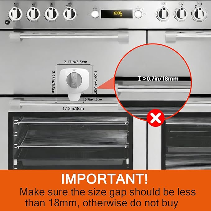 2-Pack Oven Lock Child Safety | Heat-Resistant Baby Proof Oven Door Lock, No-Drill Adhesive, Toddler & Pet Safe for Ovens/Stoves/Dishwashers (White) | Must Check Size Before Purchase