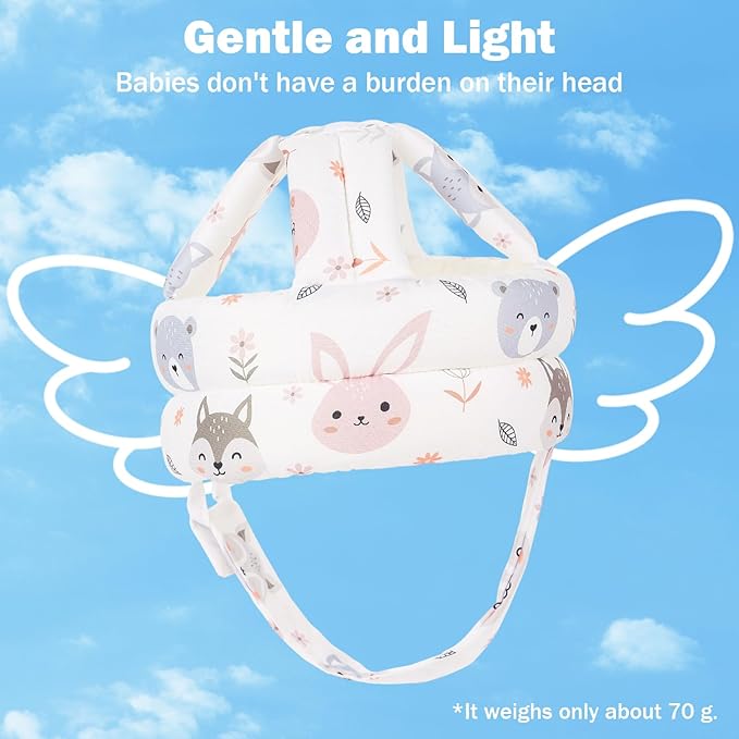 Baby Head Protector for Crawling Walking, Baby Helmet Adjustable No Bumps and Soft Cushion, Infant Safety Cap for Kid Learning to Walk