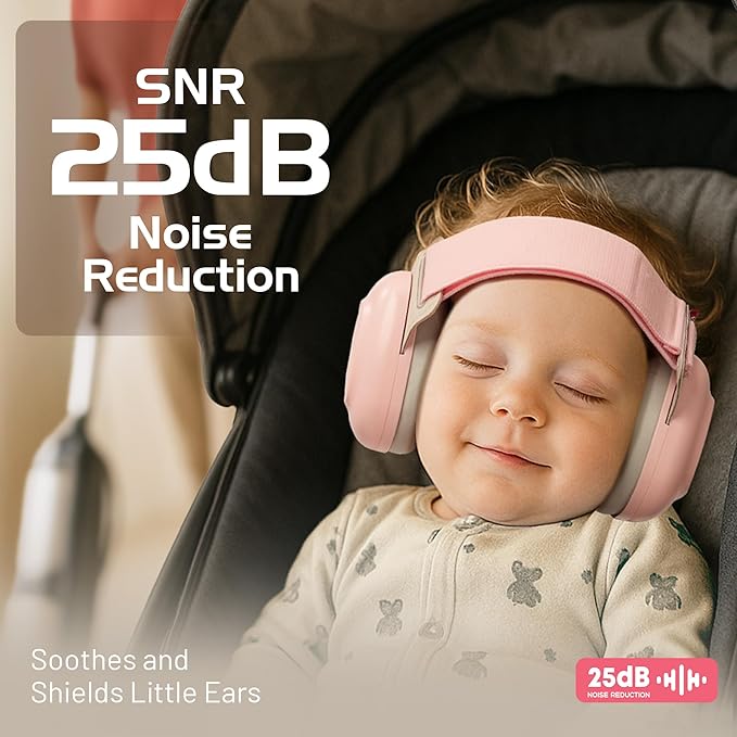 EZARC Baby Ear Muffs for Noise Protection – 25dB Noise Cancelling Headphones for Newborns, Infants & Toddlers (3–48 Months)