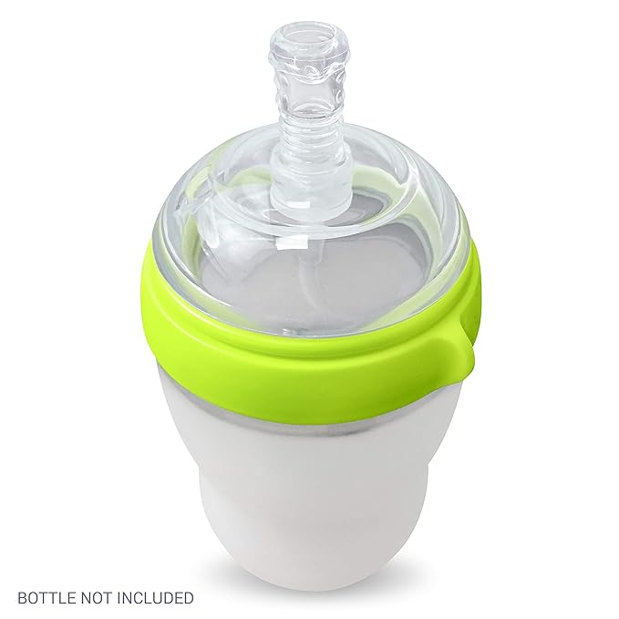 Straw Cup Straw Transitional Nipples Set of 2 with Nipple Storage Case Compatible with Comotomo Baby Bottles, 5 oz and 8 oz