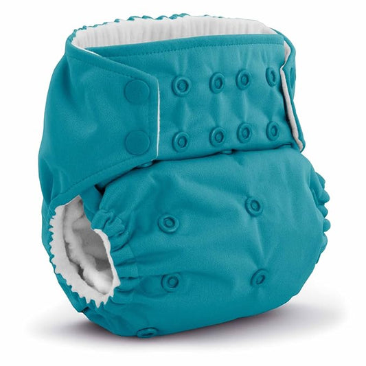 Kanga Care Rumparooz G3 Stay Dry Cloth Diaper Reusable One Size Pocket Diaper Patented Inner Double Gusset 2 pcs Microfiber Insert Soaker (6-55+ lbs) - Aquarius
