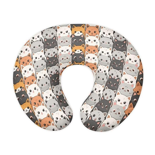 Cute Cat Nursing Pillow Cover for Baby Girls U Shaped Nursing Pillow Case Soft Nursing Covers for Breastfeeding Pillows Fits On Standard Infant Nursing Pillows Grey