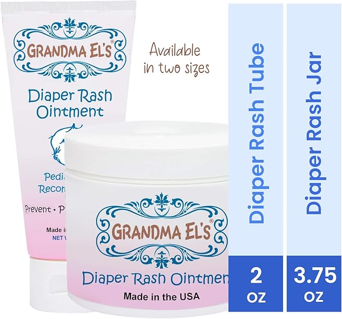Grandma El’s Diaper Rash Ointment – Gentle Protection & Relief for Baby’s Delicate Skin – Pediatrician-Approved Moisturizing Barrier – Safe for Cloth & Disposable Diapers – 2oz, 2-Pack