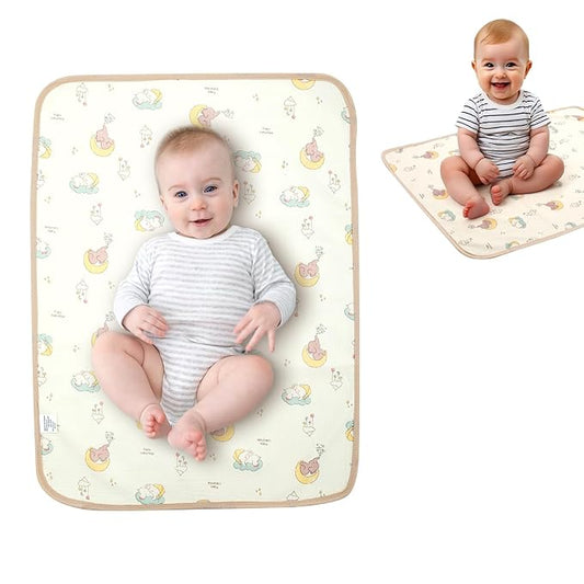 Muslin Diaper Changing Mat, Waterproof Changing Pad for Baby, Leakproof Quick Drying Pads, Portable Diaper Change Liners for Travel, Reusable Incontinence Underpads Protector