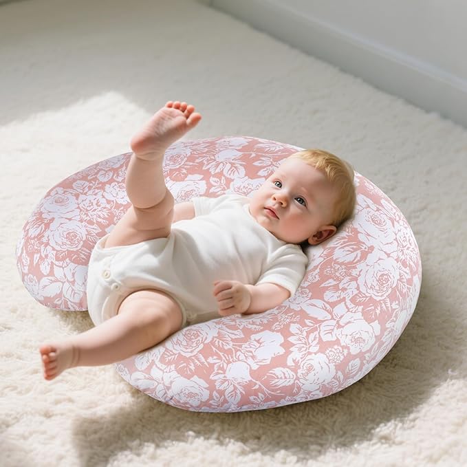 x-vesolje Baby Nursing Pillow for Breastfeeding, Adjustable Breastfeeding Pillow for Bottle Feeding, Nursing Support Pillow for Mom and Baby Healthier Nursing, Removable Cover- Rose