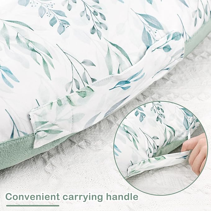 DILIMI Nursing Pillow Cover, Newborn Lounger Cover,Soft and Comfortable, Green Leaf