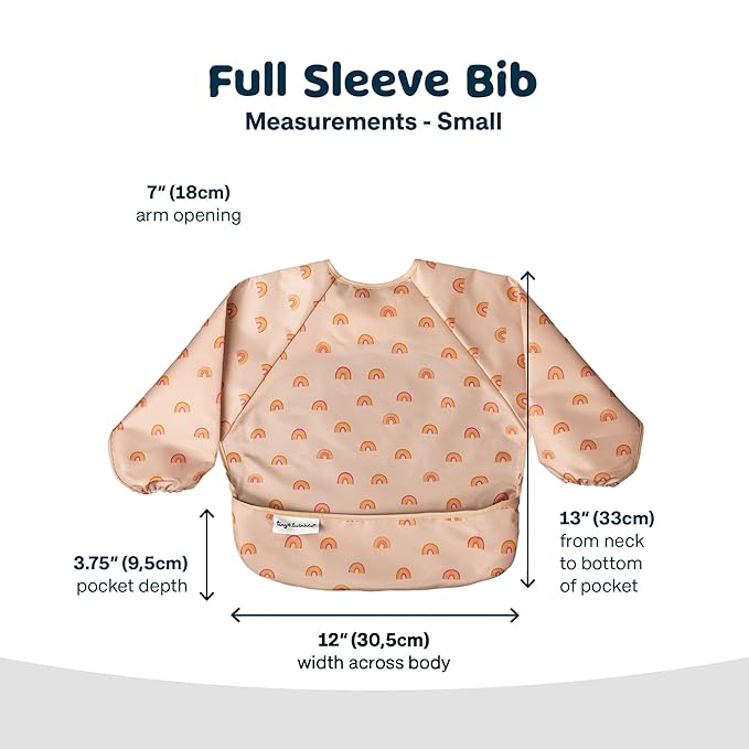 Tiny Twinkle Long Sleeve Bib for Babies & Toddlers | Waterproof Smock Bib for Eating | Machine Washable & Mess-Proof Feeding Essentials | Newborn Shower Gift (Boho Rainbow, 2-4Y)