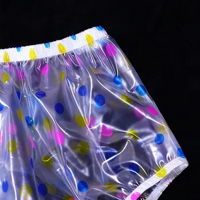 Waterproof Pull-On Unisex Incontinence Plastic Pants Cover Pant.Adult Diaper Cover,Soft-Light-Durable-Leakproof-Washable PVC. Wear with Diaper, Guard Or Pad, Medium, Clear