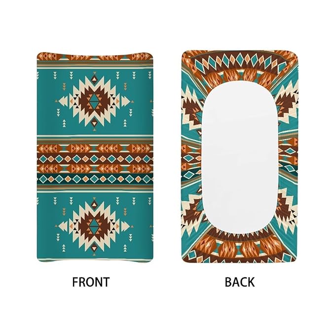 WesternChanging Pad Cover Boys Tribal Changing Pad Cover Baby Girl Boy Aztec Diaper Change Table Covers Purple Soft Stretchy Safe Changing Mat Sheet Cover