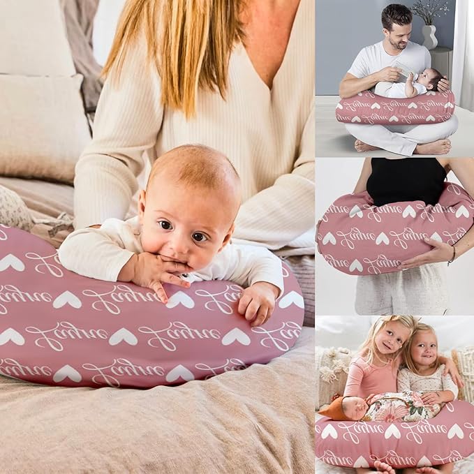 Dyoart Baby Nursing Pillow Cover, Custom Breastfeeding Bottle Pillow Slipcover, Personalized Gift for Infant Boys Girls, Ultra Comfortable Soft,Soccer Pattern(one Size)