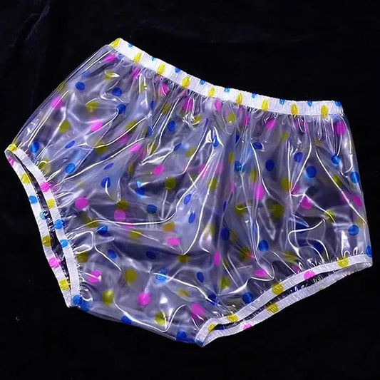 Waterproof Pull-On Unisex Incontinence Plastic Pants Cover Pant.Adult Diaper Cover,Soft-Light-Durable-Leakproof-Washable PVC. Wear with Diaper, Guard Or Pad, Medium, Clear