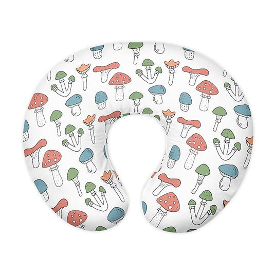 Multi Colorful Mushroom Nursing Pillow Cover Baby Breastfeeding Slipcover Infant Newborn Nursery Bottle Pillowcase Easy to Use and Dustptoof