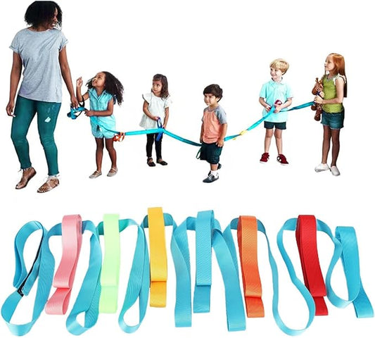 Walking Rope for Preschool, Antilost Children Line Ropes Adjustable Colorful Handles Line up Crossing Rope School Supplies for 12 Children 2 Teachers, Preschool & Daycare