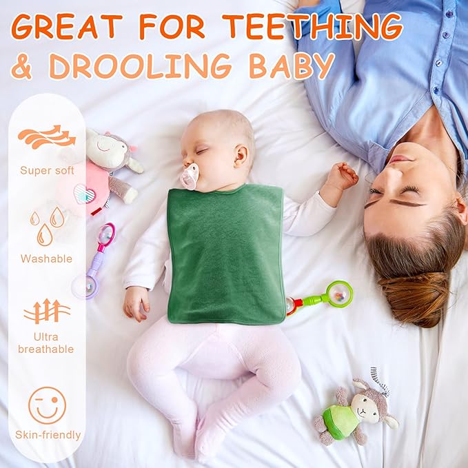 Hercicy Full Coverage Pullover Toddler Baby Bibs Terry Cloth Bibs with Snap Button for 0-4 Years Unisex Feeding Drooling