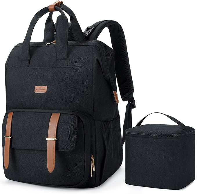 mommore Breast Pump Bag Backpack for Spectra S1,S2 Medela with Cooler Storage BagTravel Diaper Bag Backpack for Working Moms with 15.6 inch Laptop Sleeve, Black