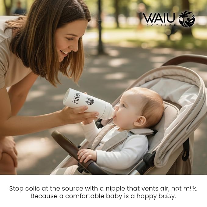 Waiu Insulated Baby Bottle Replacement Nipple, BPA-Free, Anti-Colic Vented Nipple