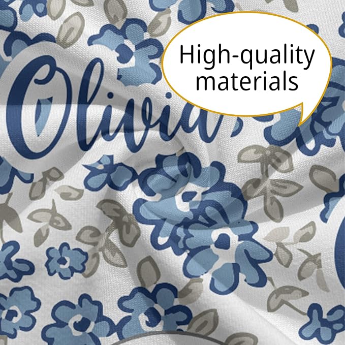 Customizable Flowers Baby Nursing Pillow Cover - Add Your Baby's Name, Ultra-Soft Stretch Fabric, Fits Standard Nursing Pillows, Ideal for Baby Showers Style 22