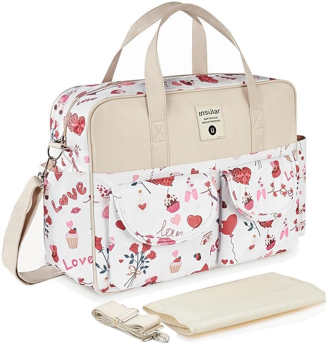 Kamay's Mummy Shoulder Bag Diaper Bag Chic Nappy Changing Bag Tote/Messenger Style Large with Changing Mat, Adjustable Straps