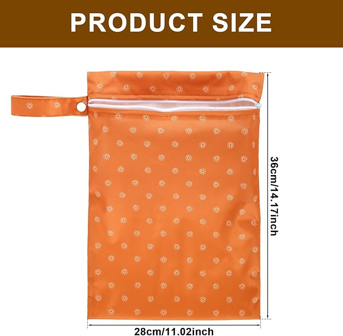 3Pcs Wet Dry Bags Storage Bag, Wet Dry Bag for Baby Cloth Diapers &Breast Pump Parts, Waterproof Reusable Wet Bag, Zipper Closure Wet Bags with Handle, Portable Bags for Swimsuits Diapers Beach Pool,