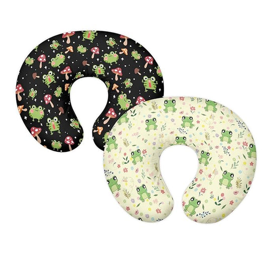 GOSTONG Frog Nursing Pillow Cover for Baby Boy Girl Personality Stretchy Pillow Covers 2 Piece Slipcover Protective for Newborn Feeding Pillow 22"x18"