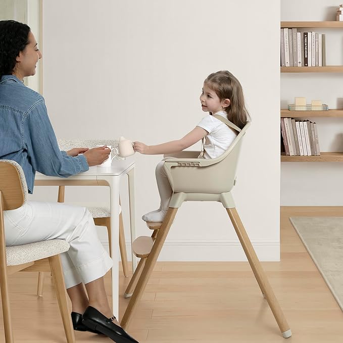 Delta Children - babyGap Otto 3-in-1 High Chair - High Chair Converts to Toddler Dinning Chair and Booster Seat - Dishwasher Safe Meal Tray - FSC-Certified Wood, Oatmeal