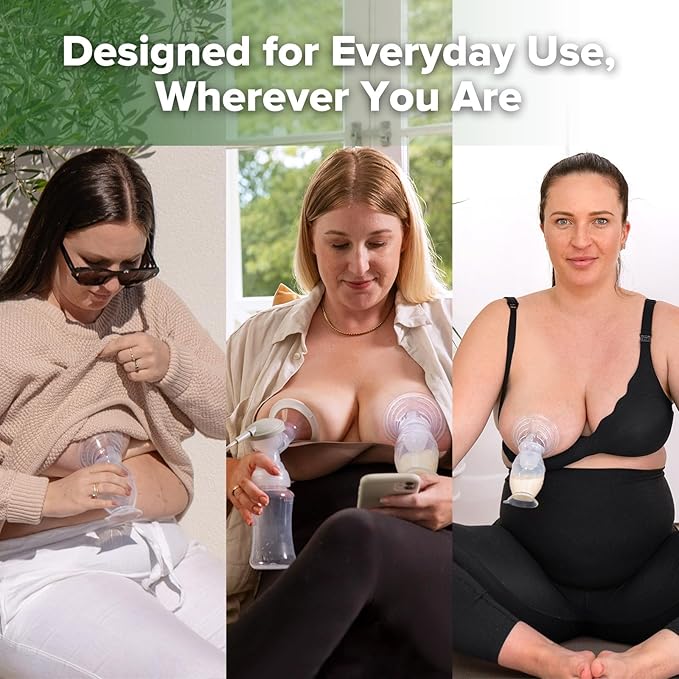 haakaa Gen.2 Plus Upgraded Manual Breast Pump, 4oz/100ml Multi-Ring ComfortCARE Sensitive Silicone Breast Pump with Spill-Guard Insert Set, Patent-Pending Design for Nursing Moms During Lactation