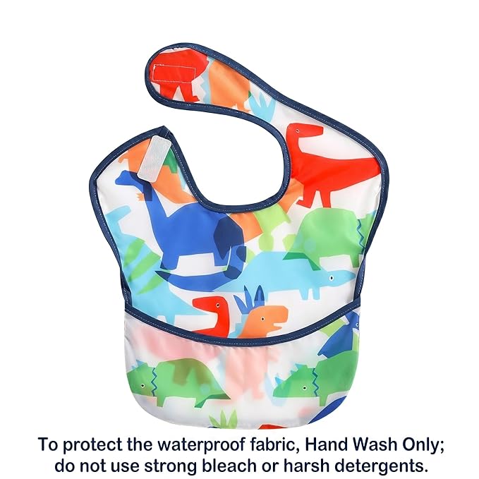 PandaEar 3 Pack Super Light Weight Baby Bib, Waterproof, Washable, Stain Oil and Odor Resistant 12-48 Months (Boy)