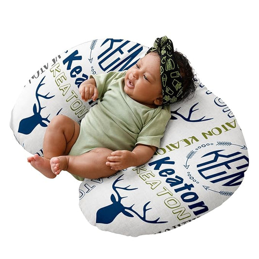 Dyoart Baby Nursing Pillow Cover-Personalized Gifts,Soft Snug Fits On Infant Boys Girls,Custom,Breathable,Feeding Position Support,Deer(one Size)