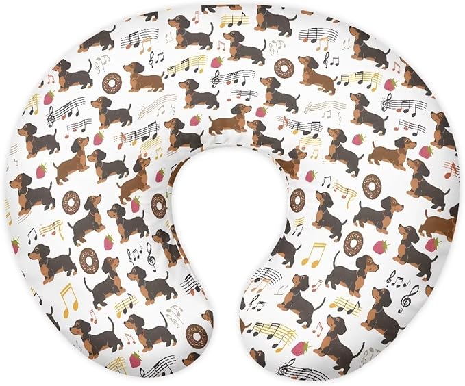 Cute Dachshund Nursing Pillow Cover for U-Shaped Feeding Pillow Soft Nursing Pillow Case Hidden Zipper Design Skin-Friendly