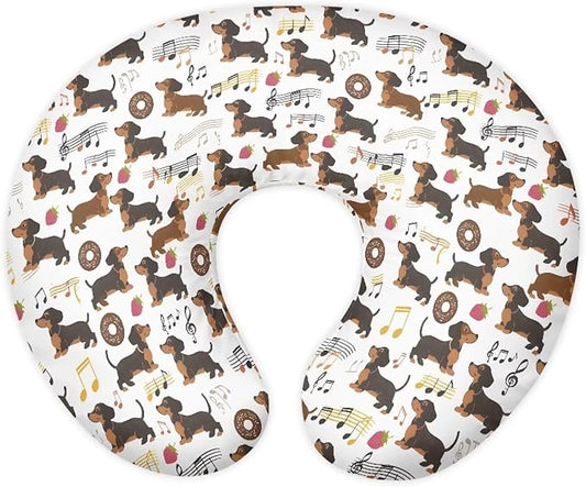 Cute Dachshund Nursing Pillow Cover for U-Shaped Feeding Pillow Soft Nursing Pillow Case Hidden Zipper Design Skin-Friendly