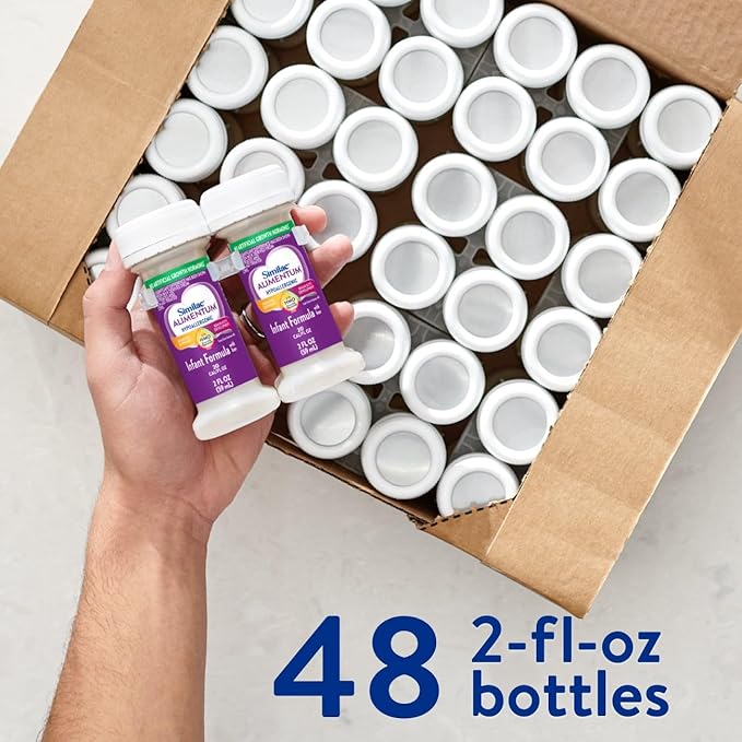 Similac Alimentum With 2'-FL HMO Hypoallergenic Infant Formula, for Food Allergies and Colic Due to Protein Sensitivity, Ready-to-Feed Baby Formula, 2-fl-oz Bottle, Pack of 48