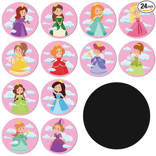 Geyee 24 Pcs Potty Training Stickers Potty You Pee on Toilet Reveal Stickers Chart Reusable Pee Decals Color Changing Seat Toilet Targets for Boys Girls Kids Training Use(Princess)