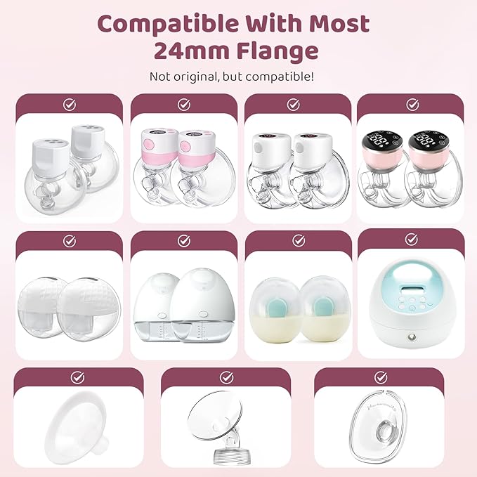 Flange Sizing Kit 3-in-1 with 15/17/19/21mm for 24mm Electric Breast Pump Flanges/Shields, 8PCS Soft Silicone Flange Inserts for More Comfortable Pumping, BPA-Free, Essential for Moms