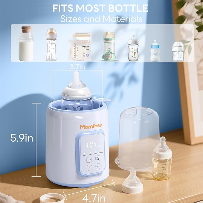 Bottle Warmer, 8-in-1 Fast Baby Bottle Warmer for Breastmilk and Formula,Milk Warmer with Accurate Temperature Control and Automatic Shut-Off,Multifunctional Bottle Warmers for All Bottles(Blue)