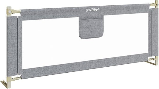 Bed Rails for Toddlers，Toddler Bed Rails，Bed Rail for Baby - Adjustable Height Bed Guard with Child Safety Lock, Universal Fit for King/Full/Twin Beds (Grey, 1 Side 82.5Inch)