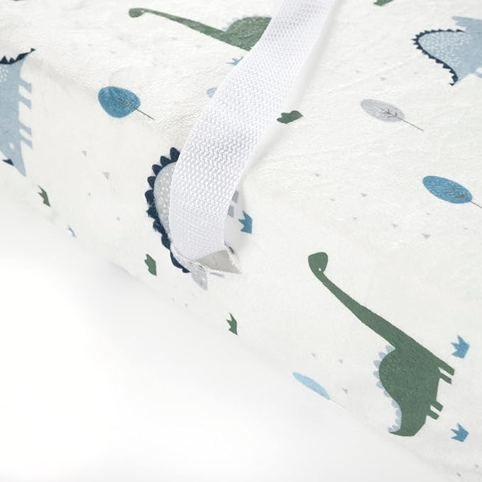 Lush Decor Baby Dinosaurs Roar Soft & Plush Changing Pad Cover, 32" x 16" x 5", Dusty Teal & Gray