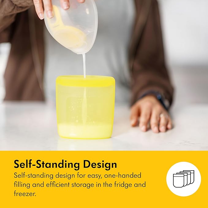 Medela Reusable Silicone Breast Milk Storage Bags with Double-Seal Design, BPA Free, One-Piece, Fridge and Freezer Storable, 220 ml, 500 Uses