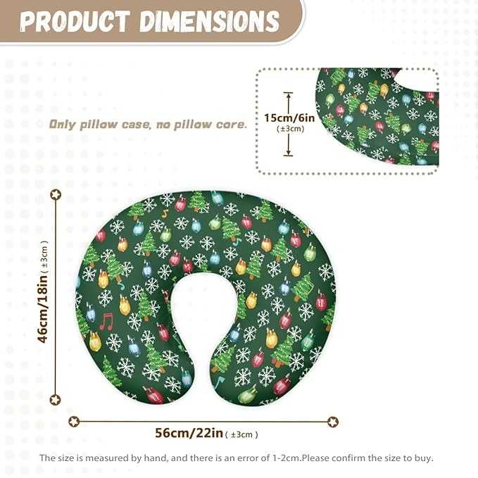 Christmas Tree Breastfeeding Pillow Cover Nursing Cover for Newborn Girls Boys Super Soft and Comfortable Slipcover Gift, 2 Packs