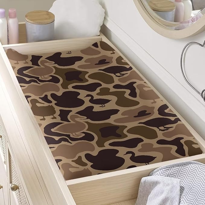 Camo Hunting Duck Changing Pad Cover for Baby Soft Diaper Change Table Covers with Elastic Edge Washable Cradle Mattress Sheets 32"x16" Inch