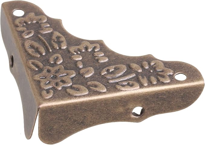 Vintage Antique Decorative Corner Guards Desk Cover Bronze Pack of 20