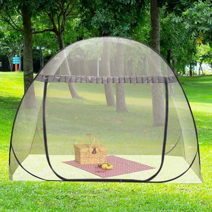 Pop Up Mosquito Net for Bed, Portable Camping Travel Mosquito Netting Bed Tent, Canoy Bed Tent Suit for Twin Full Queen King Size Bed, Mosquito Net Tent for Kids Girls Boys Bedroom