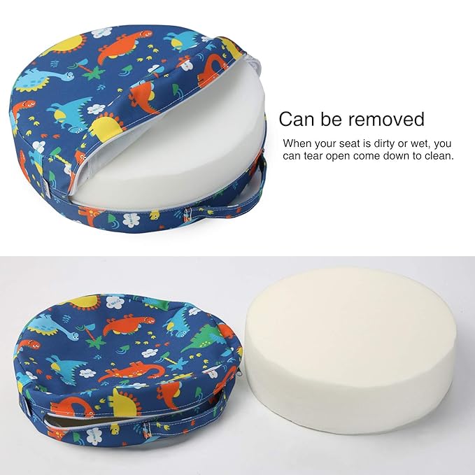 Zicac Portable Seat Cushion Washable with Non-Slip Bottom, Detachable Strong Support Cushion for Toddler Kids Baby Infant