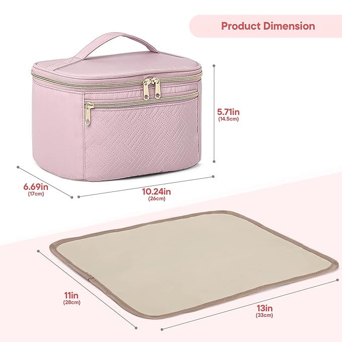 Fasrom Wearable Breast Pump Bag Compatible with Momcozy, Medela and Elvie Hands Free Pumps, Portable Carrying Case with Waterproof Mat for Working Moms Travel, Pink (Bag Only, Patent Design)