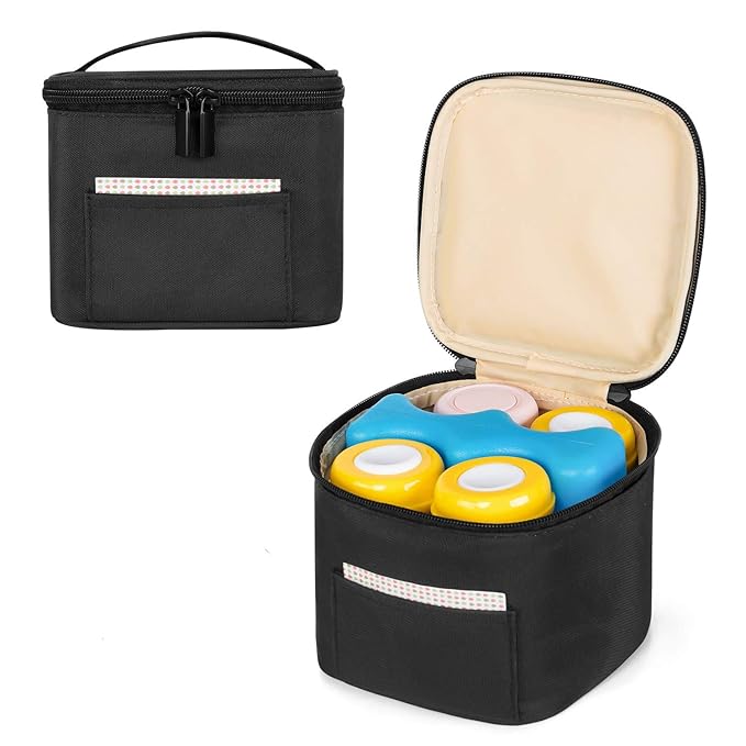 Teamoy Breastmilk Cooler Bag, Baby Bottles Bag for up to 4 Large 5 Ounce Bottles Without Nipple, Perfect for Working Moms, Black