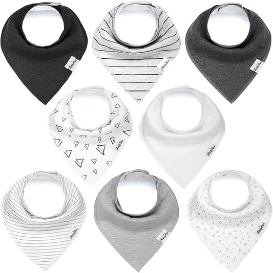 KiddyStar Drool Bibs for Babies – Organic, Unisex, Soft Absorbent Teething Bibs with Adjustable Snaps