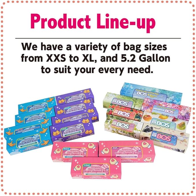 BOS Amazing Odor Sealing Baby Diaper Disposal Bags - Durable and Unscented [Size: S, Color: Pink] (150 count, Pack of 2) (300 Bags)