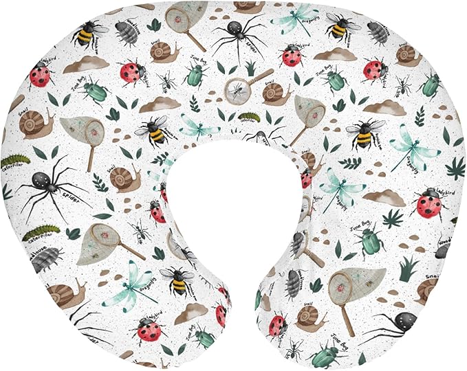 Hunt Baby Nursing Pillow Covers for Boy Girl Bees Snails Dragonflies Nursing Slipcovers for Breastfeeding Pillows Outdoors Explore Soft Stretchy Removable Cover for Newborn Infant