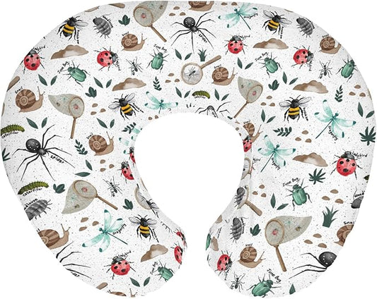 Hunt Baby Nursing Pillow Covers for Boy Girl Bees Snails Dragonflies Nursing Slipcovers for Breastfeeding Pillows Outdoors Explore Soft Stretchy Removable Cover for Newborn Infant